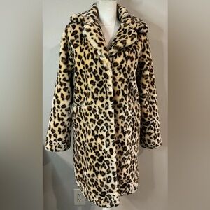 Juicy Couture Faux Fur Leopard Print Coat Sz S NWOT
